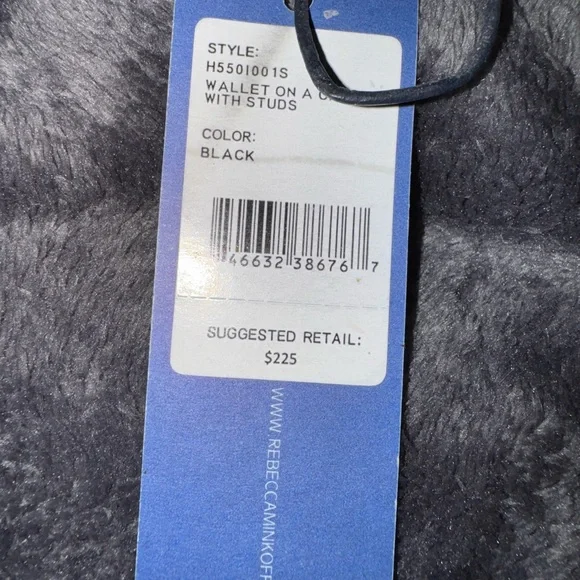 Rebecca Minkoff Black Studded Leather wallet purse with Gold Chain - Picture 15 of 16